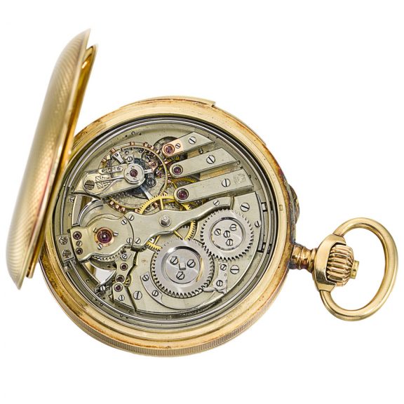 Swiss hunting cased minute repeating keyless lever watch Circa 1900 Swiss hunting cased minute repeating keyless lever watch Circa 1900