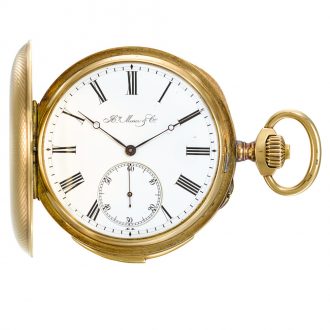 Swiss hunting cased minute repeating keyless lever watch Circa 1900