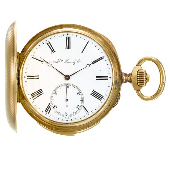 Swiss hunting cased minute repeating keyless lever watch Circa 1900
