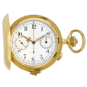 Swiss quarter repeating chronograph watch with register Circa 1900