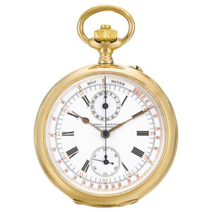 Swiss chronograph with register and tachymeter scale Circa 1900