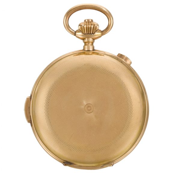 Swiss hunting cased quarter repeating chronograph watch Circa 1900 Swiss hunting cased quarter repeating chronograph watch Circa 1900
