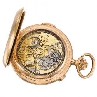 Swiss hunting cased quarter repeating chronograph watch Circa 1900