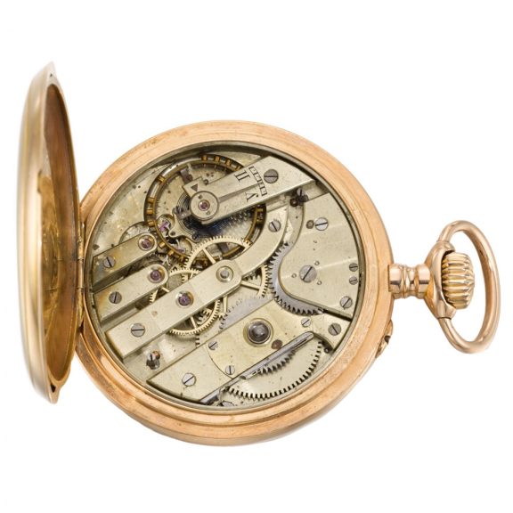 Russian 14 carat gold open faced keyless lever pocket watch Circa 1900 Russian 14 carat gold open faced keyless lever pocket watch Circa 1900