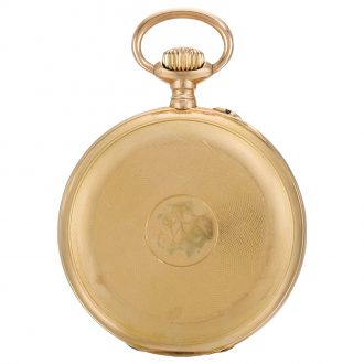 Russian 14 carat gold open faced keyless lever pocket watch Circa 1900