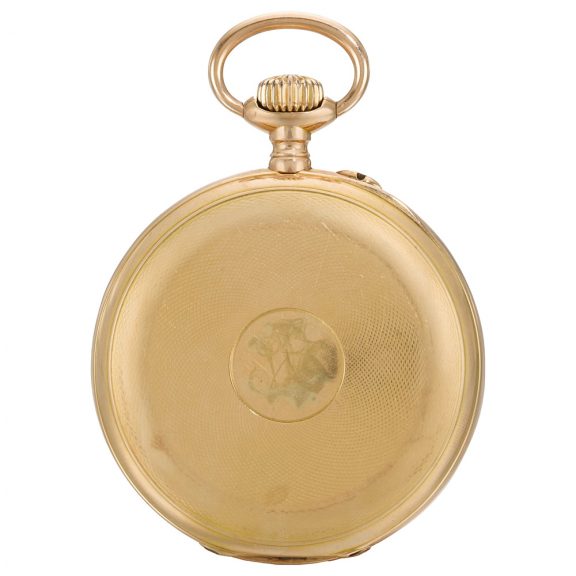 Russian 14 carat gold open faced keyless lever pocket watch Circa 1900 Russian 14 carat gold open faced keyless lever pocket watch Circa 1900