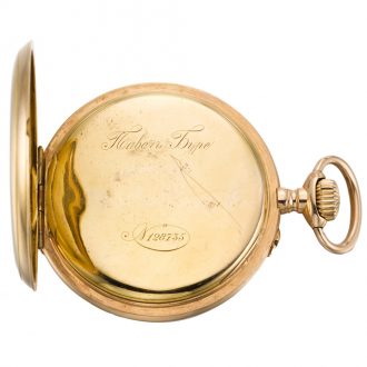 Russian 14 carat gold open faced keyless lever pocket watch Circa 1900