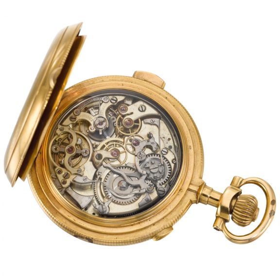 Swiss repeater with moon phases chronograph and calendar Circa 1900 Swiss repeater with moon phases chronograph and calendar Circa 1900