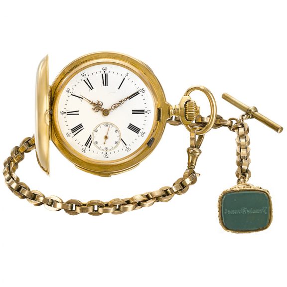 Swiss hunting cased minute repeating keyless lever watch Circa 1890 Swiss hunting cased minute repeating keyless lever watch Circa 1890