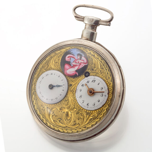 A French verge watch with enamel painting and date Circa 1800 A French verge watch with enamel painting and date Circa 1800
