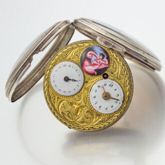 A French verge watch with enamel painting and date Circa 1800