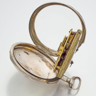 A French verge watch with enamel painting and date Circa 1800