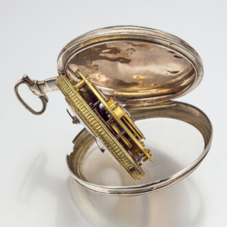 A French verge watch with enamel painting and date Circa 1800