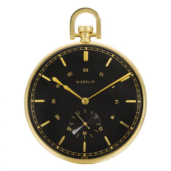 Unusual Swiss gold Art Deco oversized dress watch Circa 1930