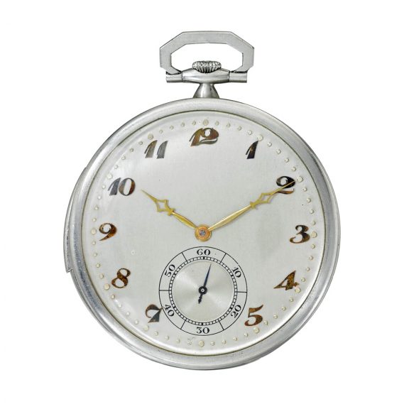 Swiss platinum open faced minute repeating lever watch Circa 1950