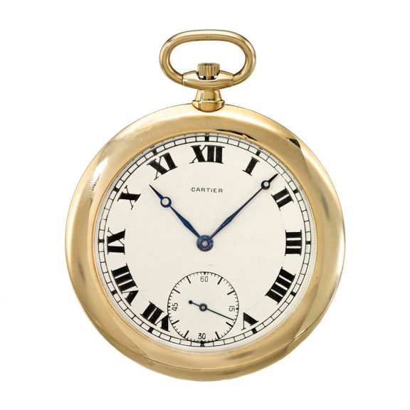 French 18 carat gold open faced dress watch Circa 1920
