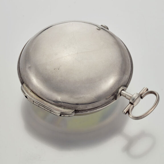 An English verge with painted dial in silver pair cases Circa 1793 An English verge with painted dial in silver pair cases Circa 1793
