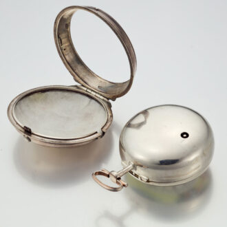 An English verge with painted dial in silver pair cases Circa 1793