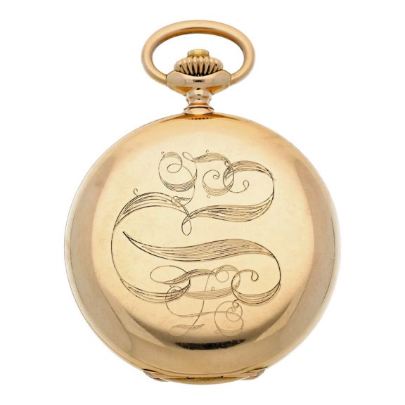 Swiss pink 18 carat gold hunting cased lever watch Circa 1902 Swiss pink 18 carat gold hunting cased lever watch Circa 1902