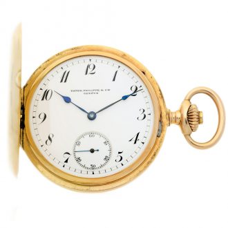 Swiss pink 18 carat gold hunting cased lever watch Circa 1902