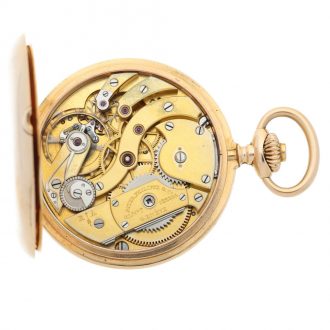 Swiss pink 18 carat gold hunting cased lever watch Circa 1902