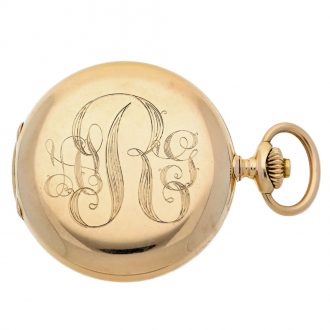 Swiss pink 18 carat gold hunting cased lever watch Circa 1902