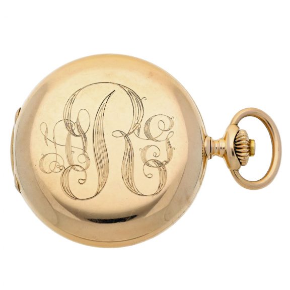 Swiss pink 18 carat gold hunting cased lever watch Circa 1902 Swiss pink 18 carat gold hunting cased lever watch Circa 1902
