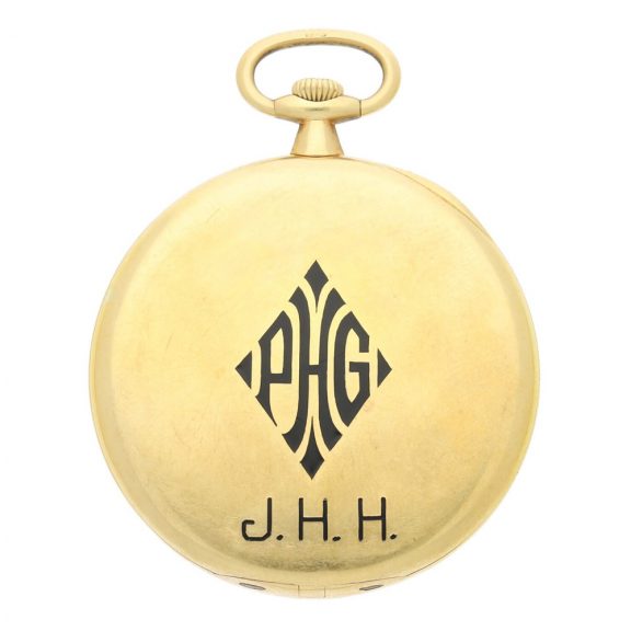 Swiss yellow gold open faced keyless pocket watch Circa 1915 Swiss yellow gold open faced keyless pocket watch Circa 1915