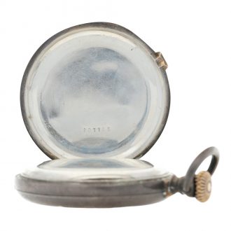 Swiss silver hunting cased keyless lever pocket watch Circa 1891