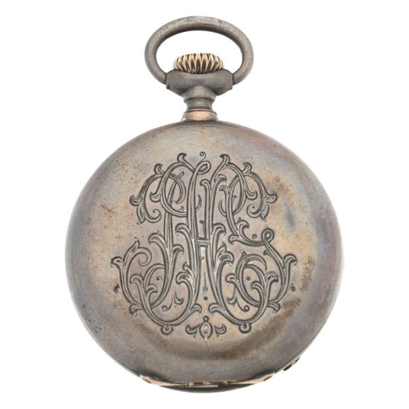 Swiss silver hunting cased keyless lever pocket watch Circa 1891 Swiss silver hunting cased keyless lever pocket watch Circa 1891