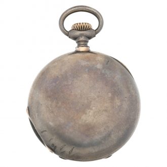 Swiss silver hunting cased keyless lever pocket watch Circa 1891