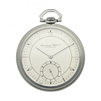 Swiss open faced lever pocket watch with two tone dial Circa 1940v