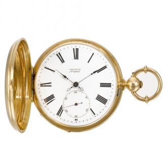 Swiss gold watch with chronometer escapement Circa 1870