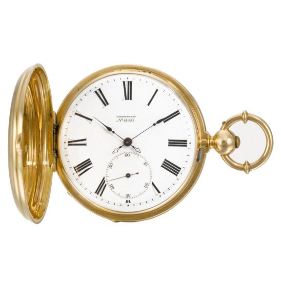 Swiss gold watch with chronometer escapement Circa 1870