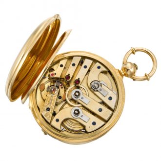 Swiss gold watch with chronometer escapement Circa 1870