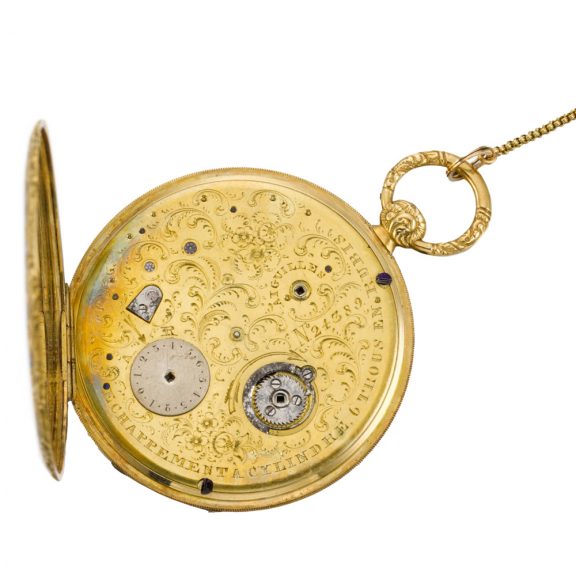 Extremely slim Swiss Bagnolet cylinder pocket watch Circa 1850 Extremely slim Swiss Bagnolet cylinder pocket watch Circa 1850