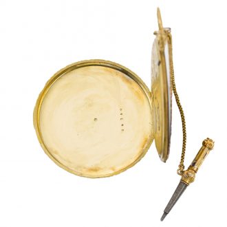 Extremely slim Swiss Bagnolet cylinder pocket watch Circa 1850