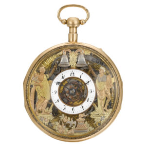 Swiss repeating automaton watch with jacquemarts Circa 1790