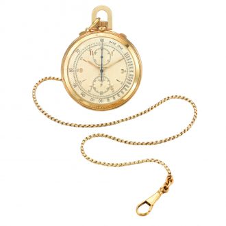 Swiss chronograph watch with tachometer and registers Circa 1945 Swiss chronograph watch with tachometer and registers Circa 1945
