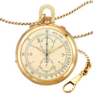 Swiss chronograph watch with tachometer and registers Circa 1945