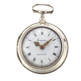 An English verge pocket watch in silver pair cases Circa 1790