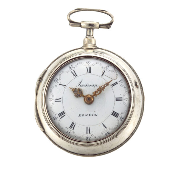 An English verge pocket watch in silver pair cases Circa 1790