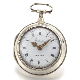 An English verge pocket watch in silver pair cases Circa 1790