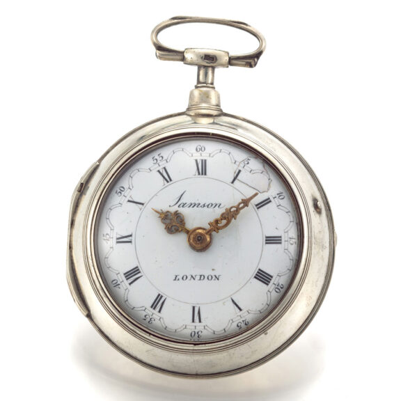 An English verge pocket watch in silver pair cases Circa 1790 An English verge pocket watch in silver pair cases Circa 1790