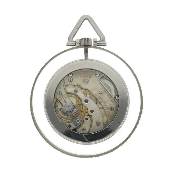 Swiss/French rock crystal open faced watch with two tone dial Circa 1925 Swiss/French rock crystal open faced watch with two tone dial Circa 1925