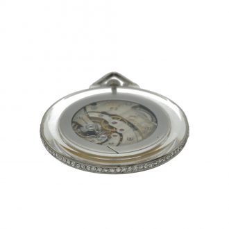 Swiss/French rock crystal open faced watch with two tone dial Circa 1925