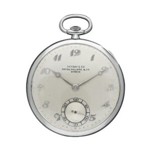Swiss platinum open faced keyless lever pocket watch Circa 1940
