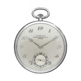Swiss platinum open faced keyless lever pocket watch Circa 1940