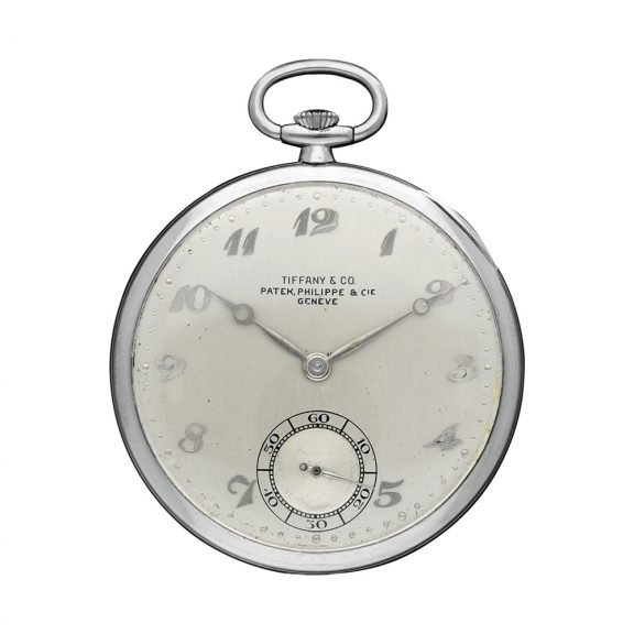 Swiss platinum open faced keyless lever pocket watch Circa 1940