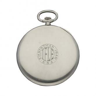 Swiss platinum open faced keyless lever pocket watch Circa 1940